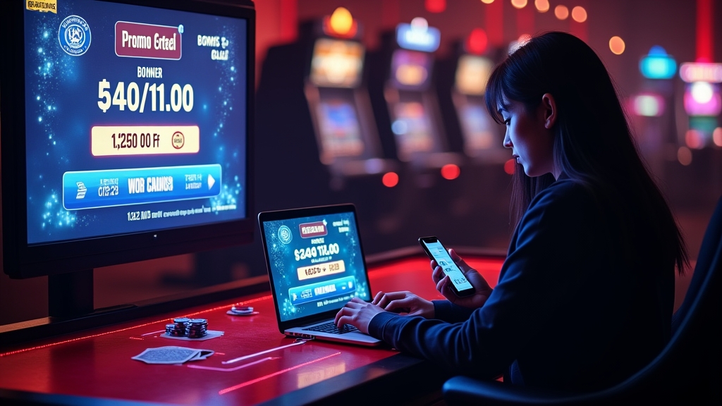Casino player comparing bonus codes and expiration dates on a screen