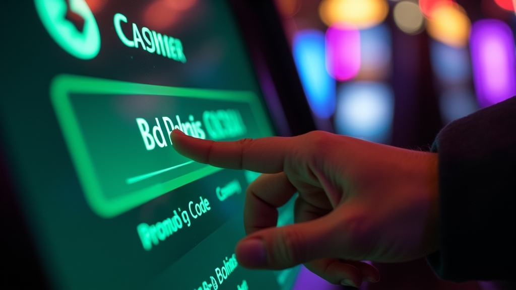 Player entering a promo code into a casino bonus field